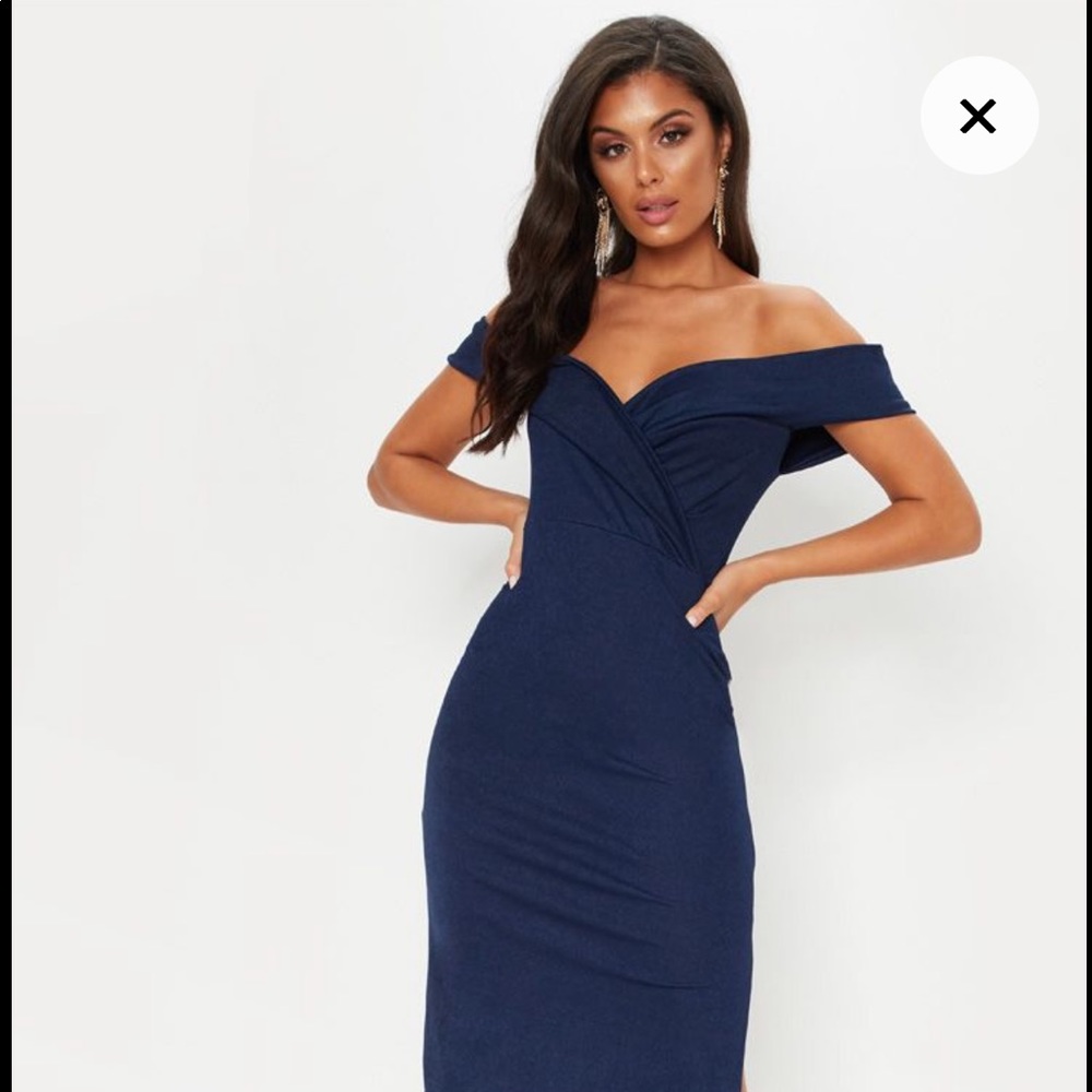 NYE Dress Navy Bardot Maxi Dress BRAND NEW